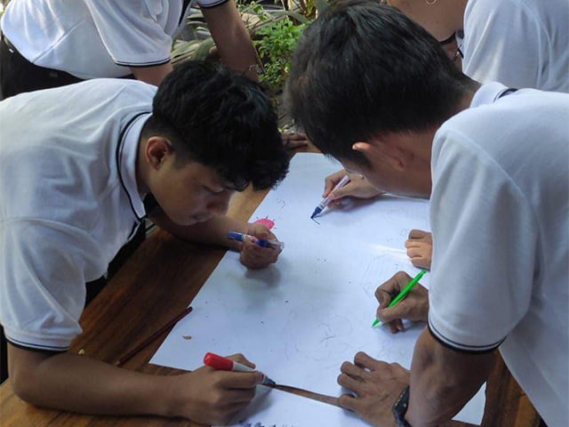 Group activities and English lessons